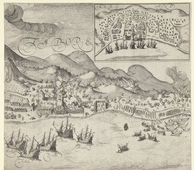Victory of the Dutch over the Portuguese at Tidore (right plate), 1605 by Simon Frisius