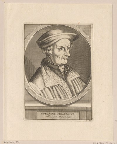 Portrait of Conrad Pellican by Simon Frisius