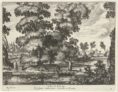 Priest and a Levite Walk Past a Wounded Man (series title) by Simon Frisius