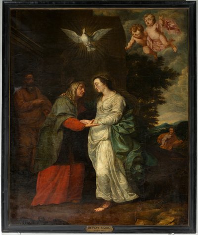Parish Church (Parochiekerk Sint-Eligius). Painting. "Mary Visiting Elisabeth". Simon De Pape. 17th Century. by Simon II de Pape