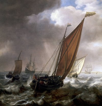 Dutch small transport ship by Simon Jacobsz. Vlieger
