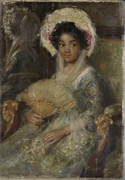Young Woman with a Fan by Simon Maris