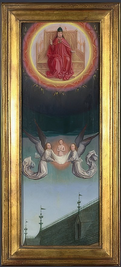 The Soul of Saint Bertin Carried to Heaven (Altarpiece from Abbey of St. Bertin). c. 1459 by Simon Marmion