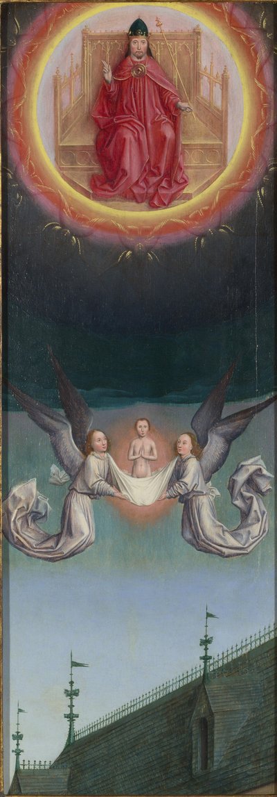 The Soul of Saint Bertin Carried Up to God from the St Bertin Altarpiece, ca 1459 by Simon Marmion
