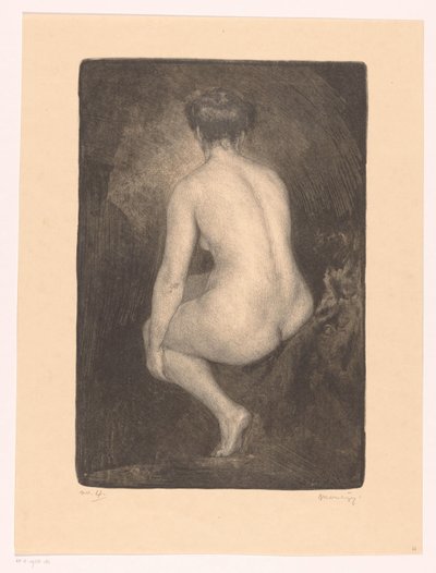 Seated Naked Woman by Simon Moulijn (signed by artist)