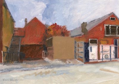 Electricity substation and buildings, 2023 by Simon Neville
