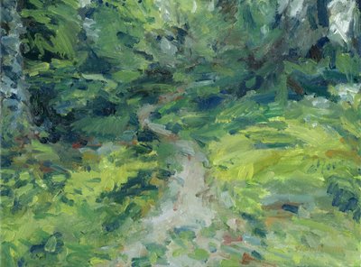 Pathway through woodland no 2, 2023 by Simon Neville