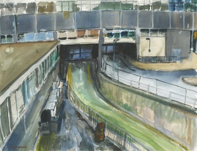 Railway Station Taxi Exit Entrance, 2019 by Simon Neville