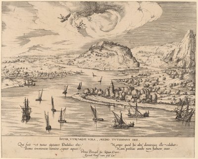 River Landscape with the Fall of Icarus by Simon Novellanus after Pieter Bruegel the Elder