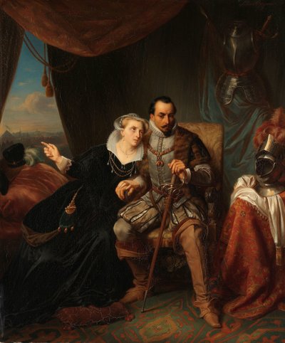 Magdalena Moons Begs her Fiancé Francisco Valdez to Postpone the Storming of Leiden Another Night, 1574 by Simon Opzoomer