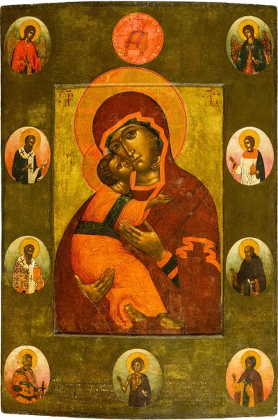The Virgin of Vladimir with Selected Saints by Simon Ushakov