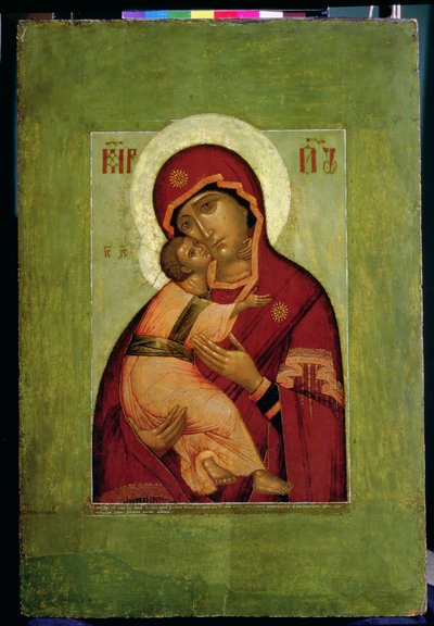The Vladimir Madonna of Humility, Russian Icon by Simon Ushakov