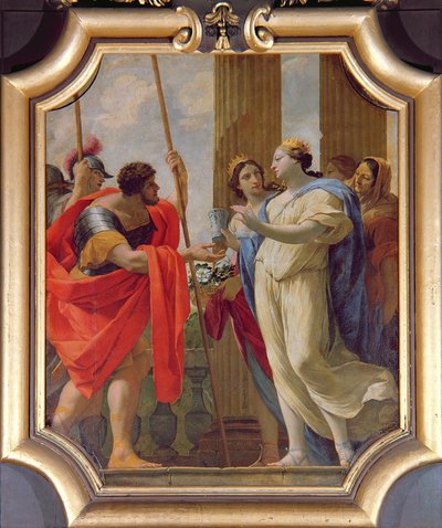 Polydamne giving Menelaus and Helen the medicines Enula Campana and Moly by Simon Vouet