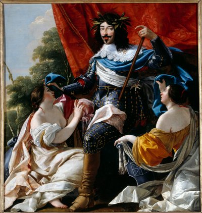 Representation of the King of France Louis XIII Between the Allegories of France and Navarre by Simon Vouet