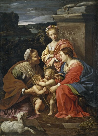 Virgin and child with John the Baptist as a Boy, Saint Elizabeth and Saint Catherine, 1625-1626 by Simon Vouet