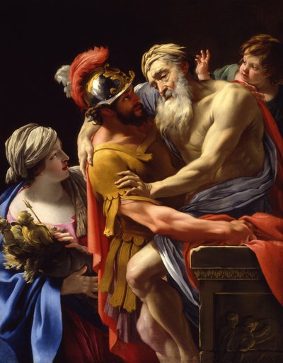 Æneas and His Father Fleeing Troy, c.1635 by Simon Vouet