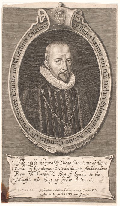 Diego Sarmiento de Acuna, Count of Gondomar. Spanish Envoy in London by Simon de Pas