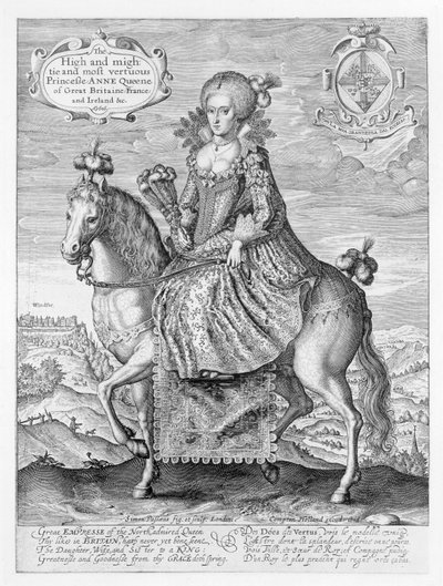 Equestrian Portrait of Anne of Denmark by Simon de Passe