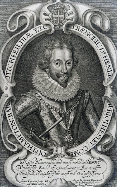 Henry Wriothesley, 3rd Earl of Southampton, 1617 by Simon de Passe