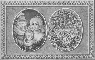 James I, Anne of Denmark, and Henry, Prince of Wales by Simon de Passe