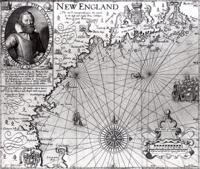 Map of the Coast of New England, Observed and Described by Captain John Smith (1580-1631) 1614, from 