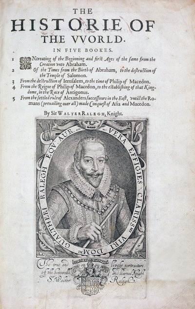 Title page from The Historie of the World by Sir Walter Raleigh by Simon de Passe