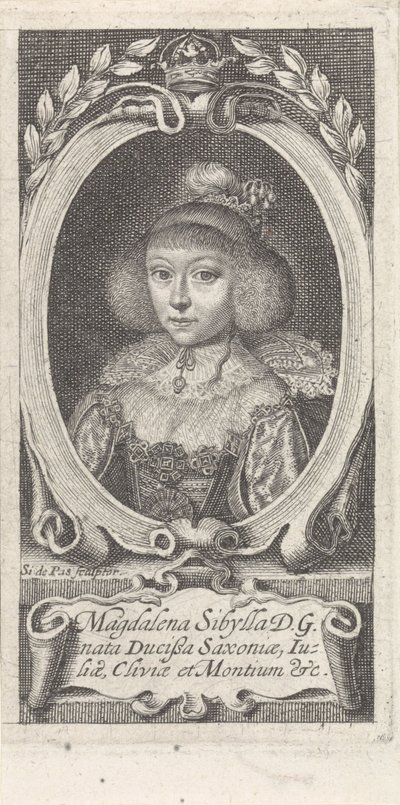 Princess Magdalene Sibylle of Saxony, Duchess of Saxe-Altenburg by Simon van de Passe