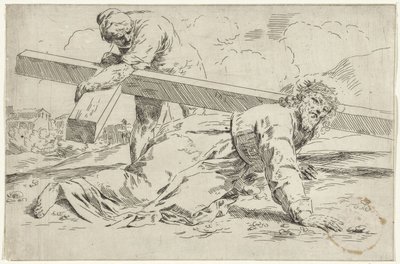 Christ Collapsing Under the Weight of the Cross by Simone Cantarini