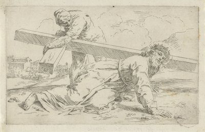 Christ Collapses Under the Weight of the Cross by Simone Cantarini