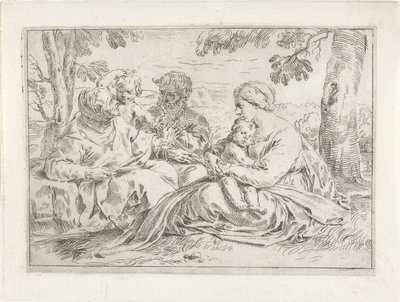 Holy Family with Elizabeth and the Young John the Baptist by Simone Cantarini
