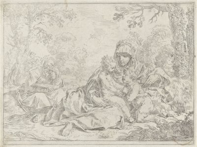 Holy Family with the Young John the Baptist by Simone Cantarini