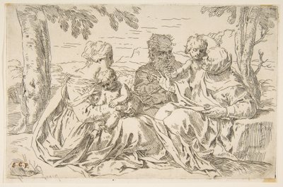 Holy Family with Saint Elizabeth and Saint John the Baptist by Simone Cantarini