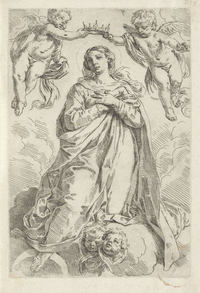 Coronation of Mary on Crescent Moon by Simone Cantarini