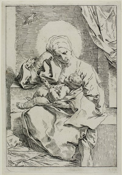 Madonna and Child with a Finch by Simone Cantarini