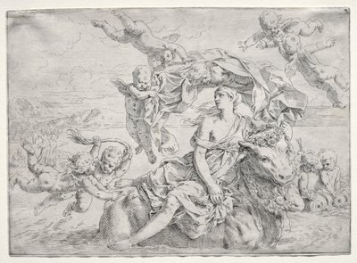 Rape of Europa by Simone Cantarini