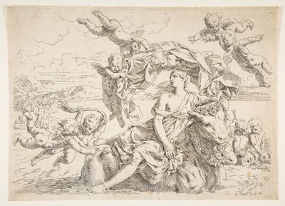 Rape of Europa by Simone Cantarini