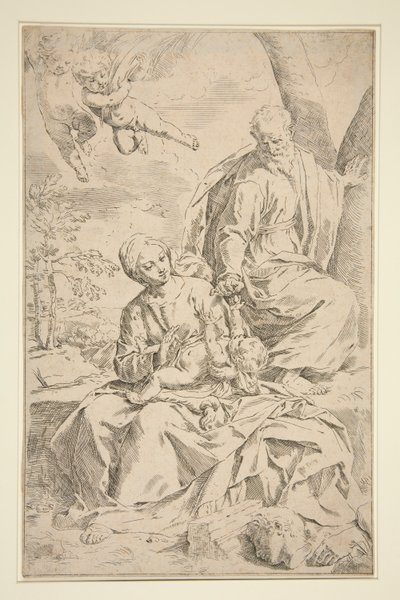 Rest on the Flight into Egypt by Simone Cantarini