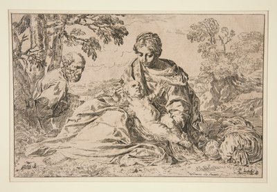 Rest on the Flight into Egypt by Simone Cantarini