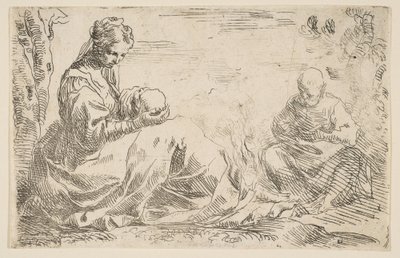 Rest on the Flight into Egypt by Simone Cantarini