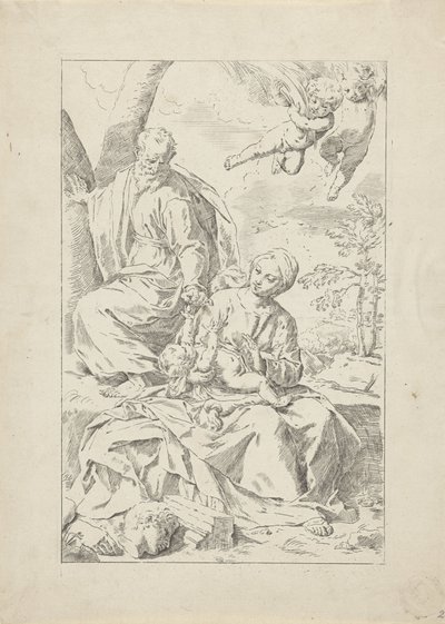 Rest on the Flight into Egypt by Simone Cantarini