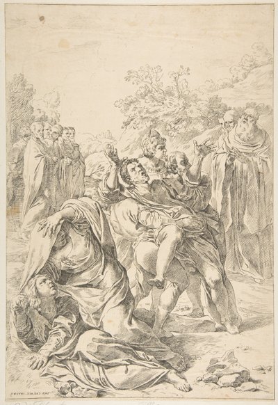 Saint Benedict Exorcising a Demon by Simone Cantarini