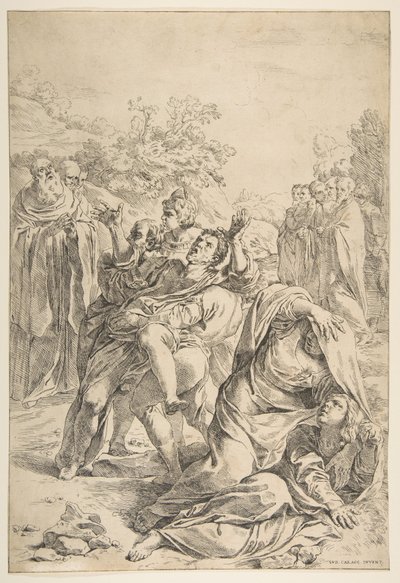 Saint Benedict exorcising a demon by Simone Cantarini