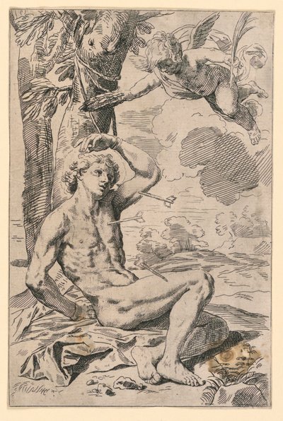 Saint Sebastian by Simone Cantarini
