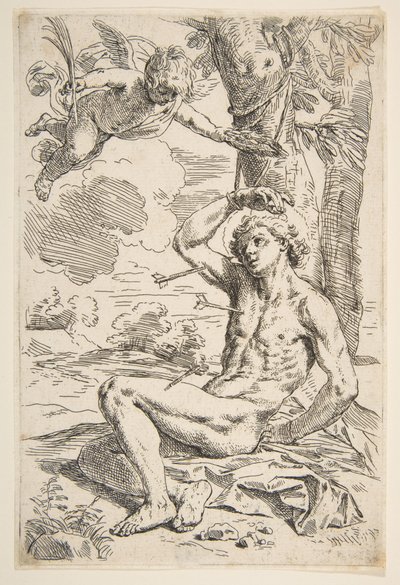 Saint Sebastian Pierced with Arrows and Tied to a Tree, ca. 1639 by Simone Cantarini