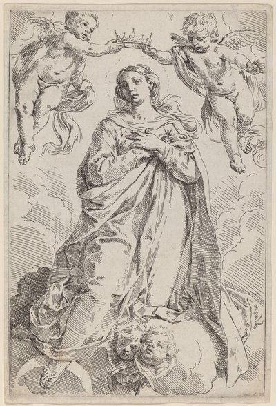 The Coronation of the Virgin by Simone Cantarini