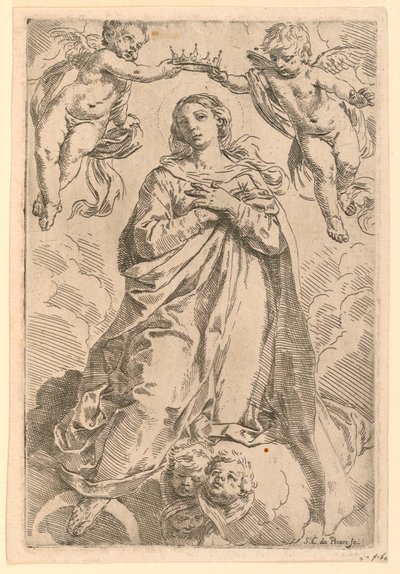 The Coronation of the Virgin by Simone Cantarini