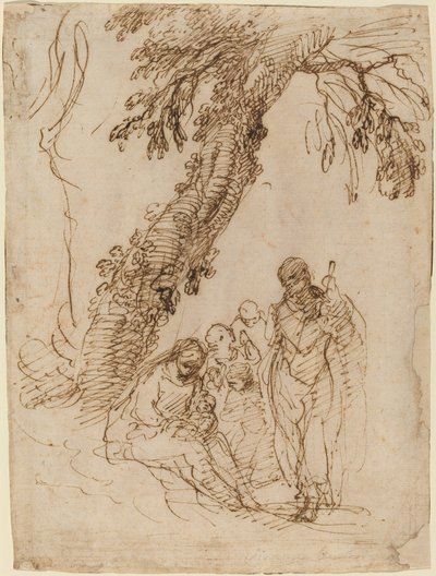 The Holy Family under a Tree by Simone Cantarini