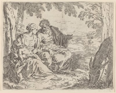 The Rest on the Flight into Egypt by Simone Cantarini