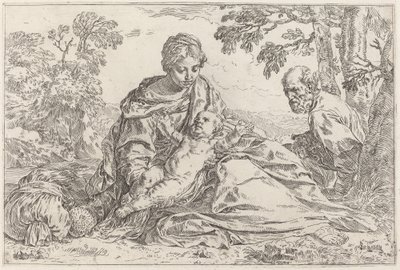 The Rest on the Flight into Egypt by Simone Cantarini