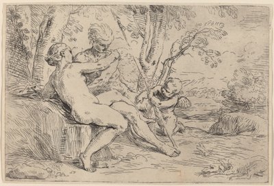 Venus and Adonis by Simone Cantarini
